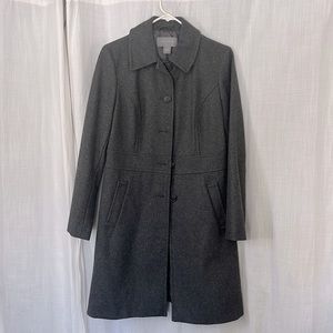 Anne Taylor coat worn a few times. Grey/charcoal. Knee length.